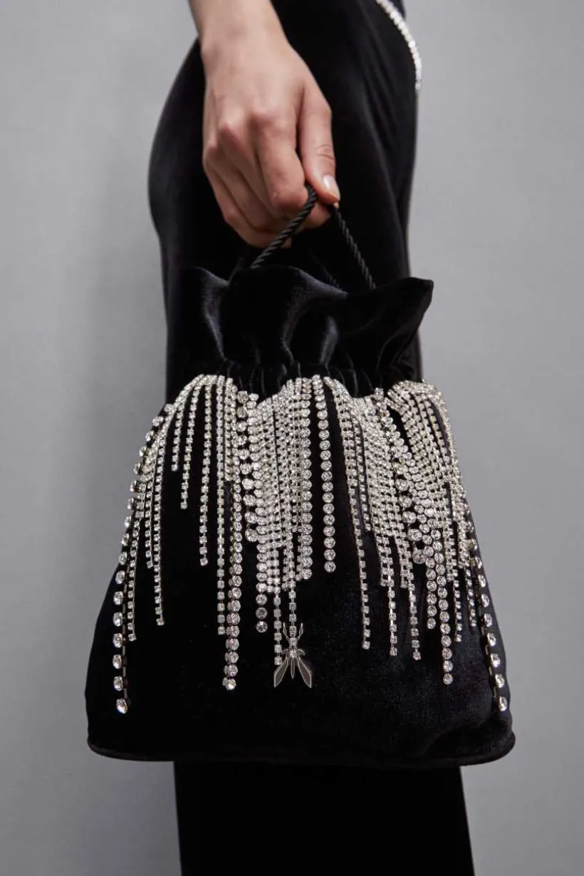 Borsa a sacchetto con strass