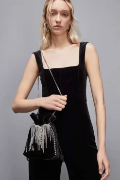 Borsa a sacchetto con strass