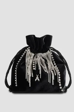 Borsa a sacchetto con strass