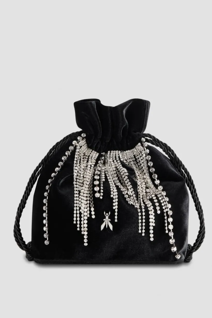 Borsa a sacchetto con strass