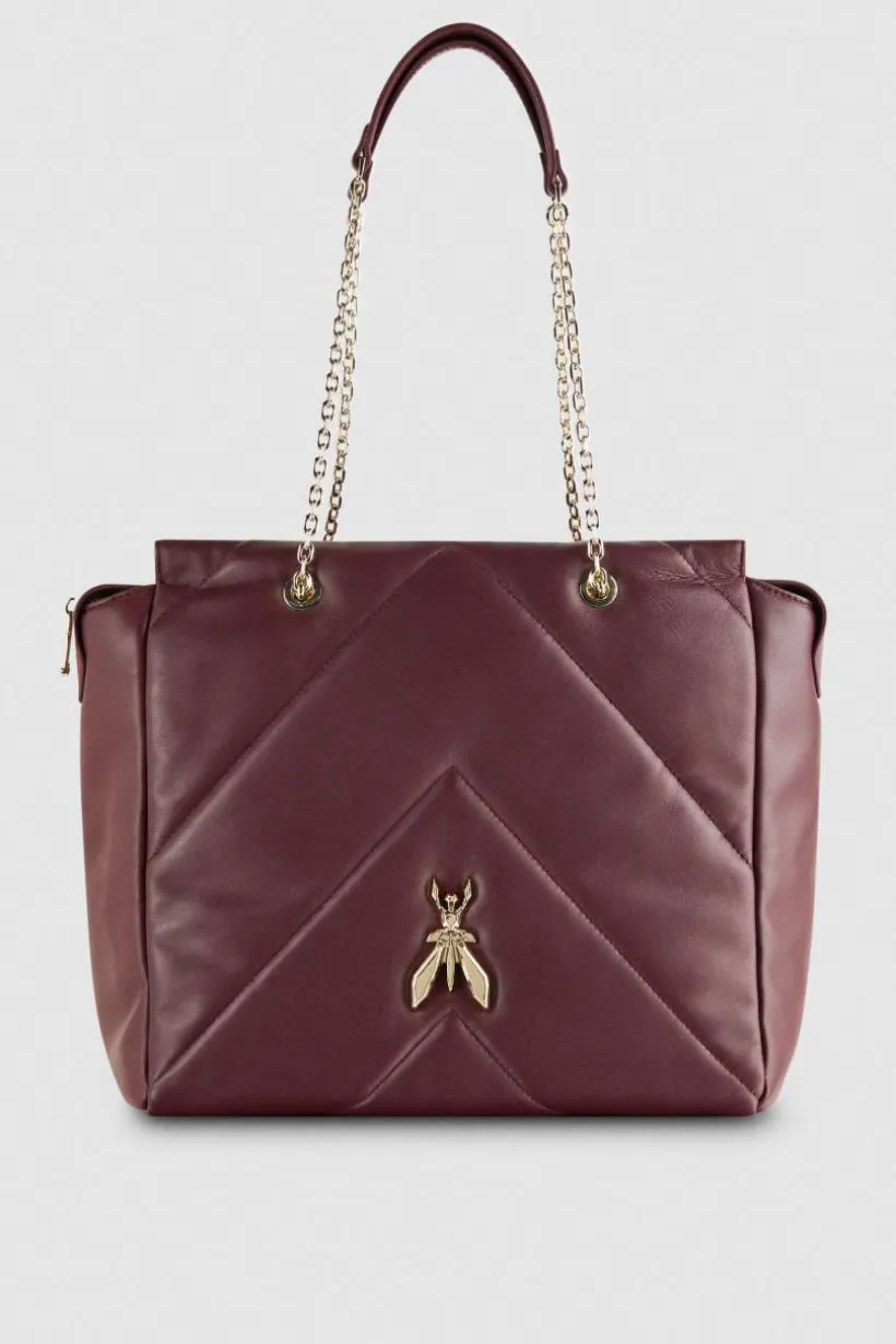Borsa a secchiello in pelle con zip