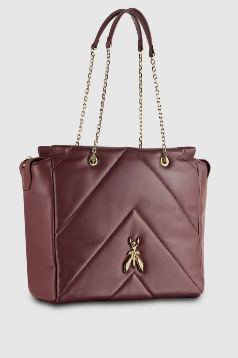 Borsa a secchiello in pelle con zip