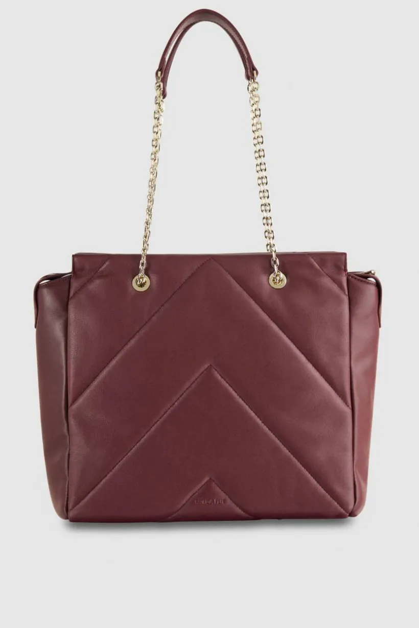 Borsa a secchiello in pelle con zip