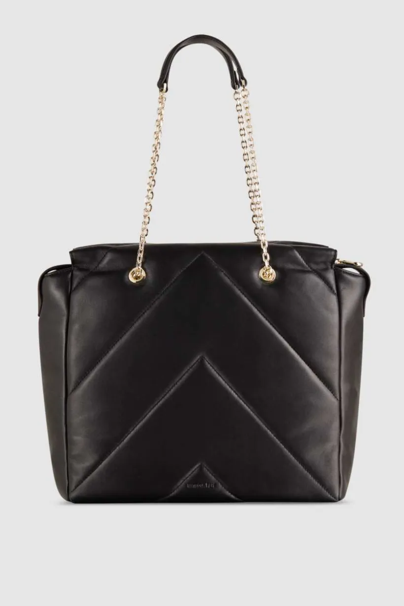 Borsa a secchiello in pelle con zip