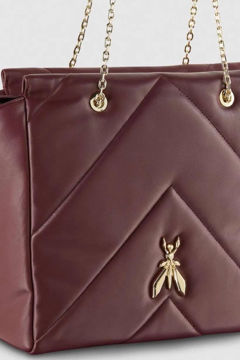 Borsa a secchiello in pelle con zip