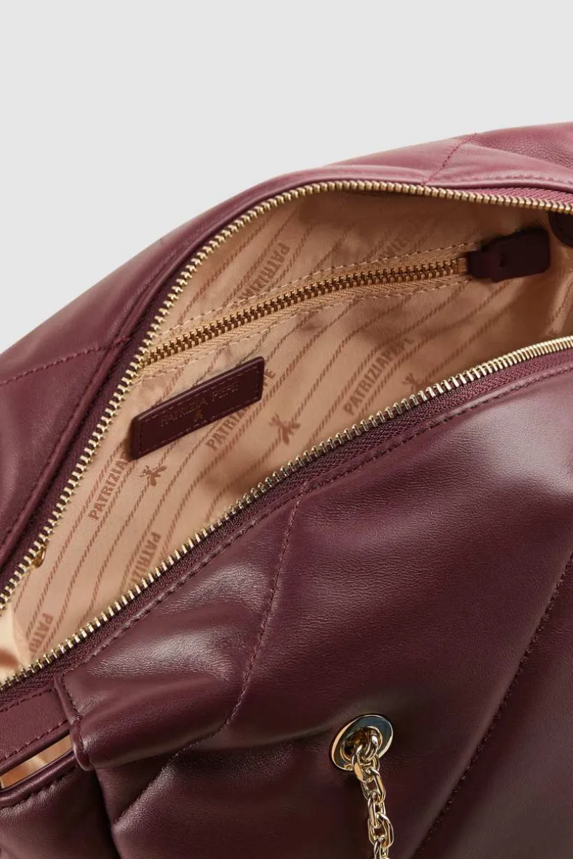 Borsa a secchiello in pelle con zip