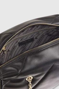 Borsa a secchiello in pelle con zip