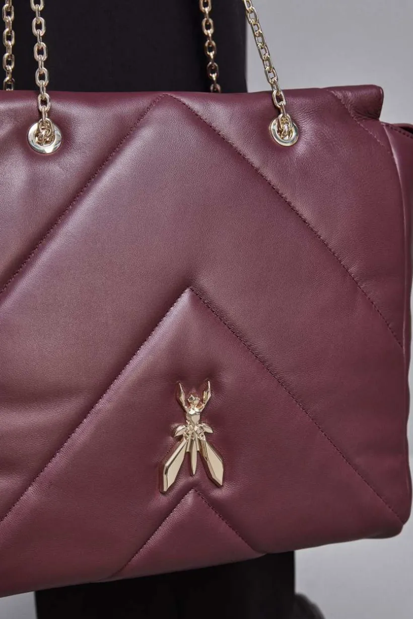 Borsa a secchiello in pelle con zip