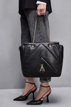 Borsa a secchiello in pelle con zip
