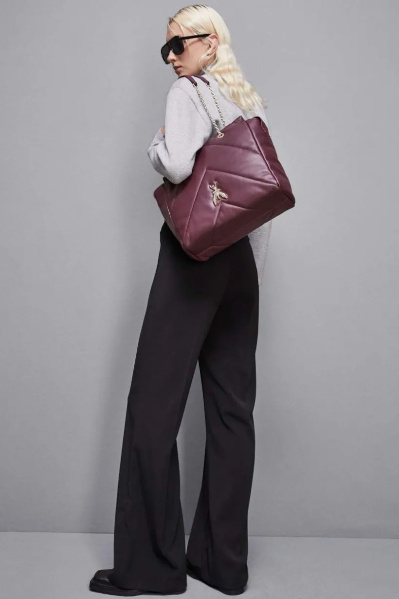 Borsa a secchiello in pelle con zip
