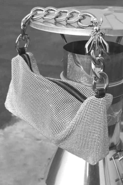 Borsa a spalla con strass