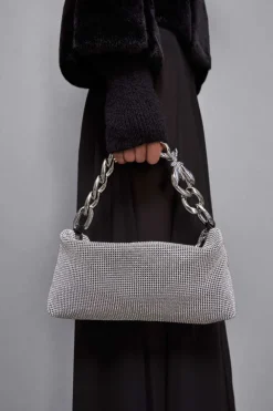 Borsa a spalla con strass