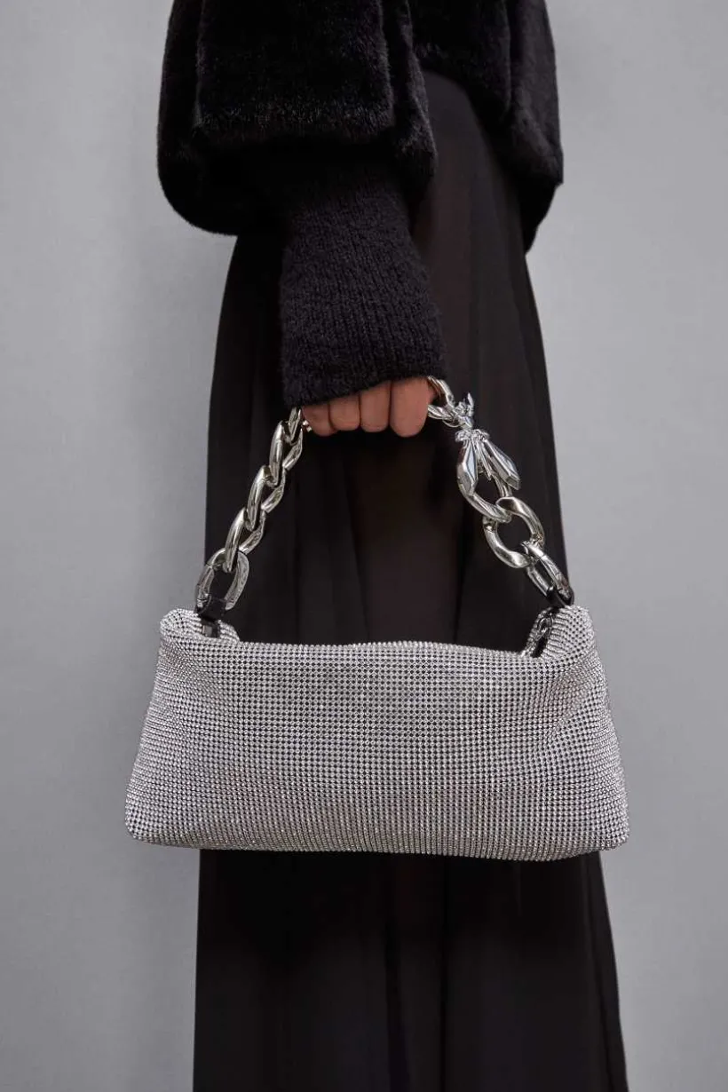 Borsa a spalla con strass
