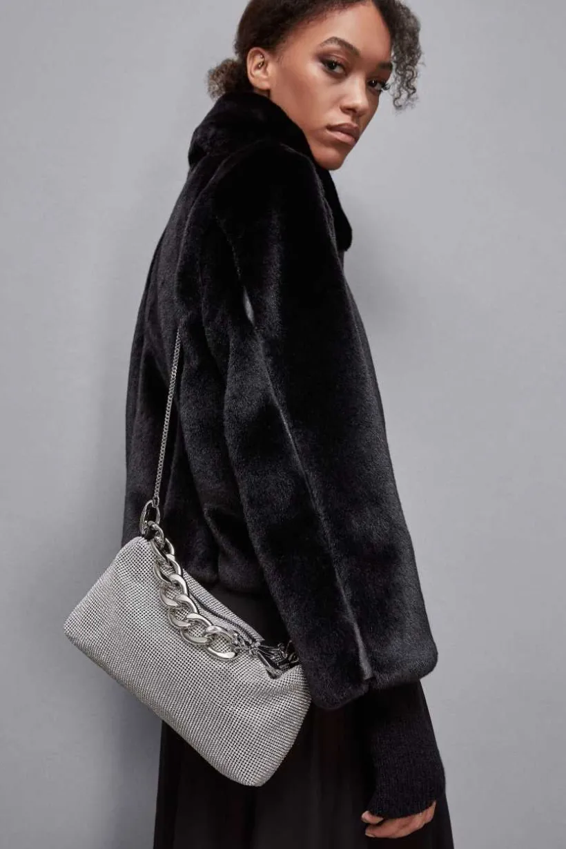Borsa a spalla con strass