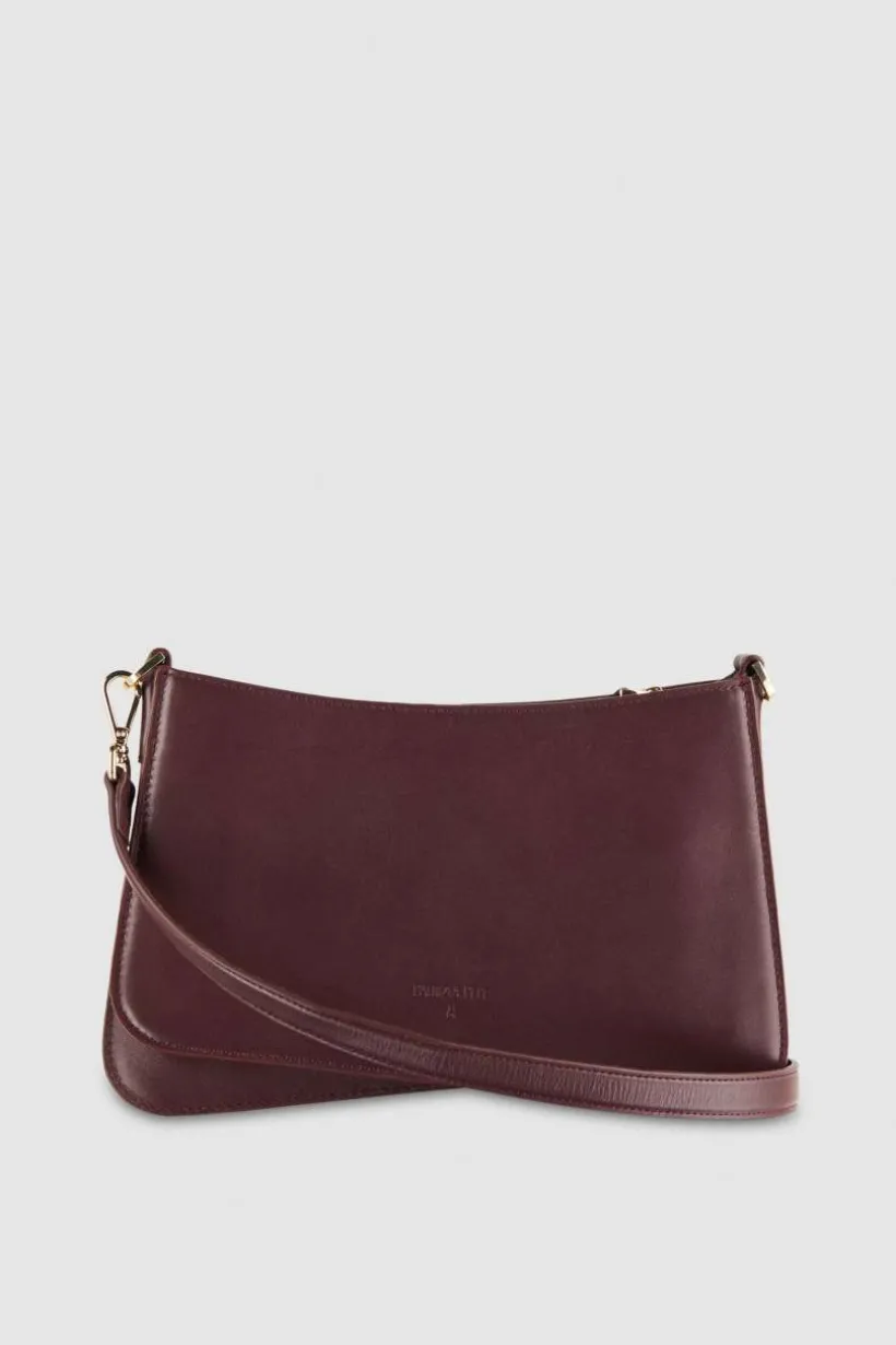 Borsa a tracolla con manici in pelle