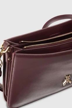Borsa a tracolla con manici in pelle