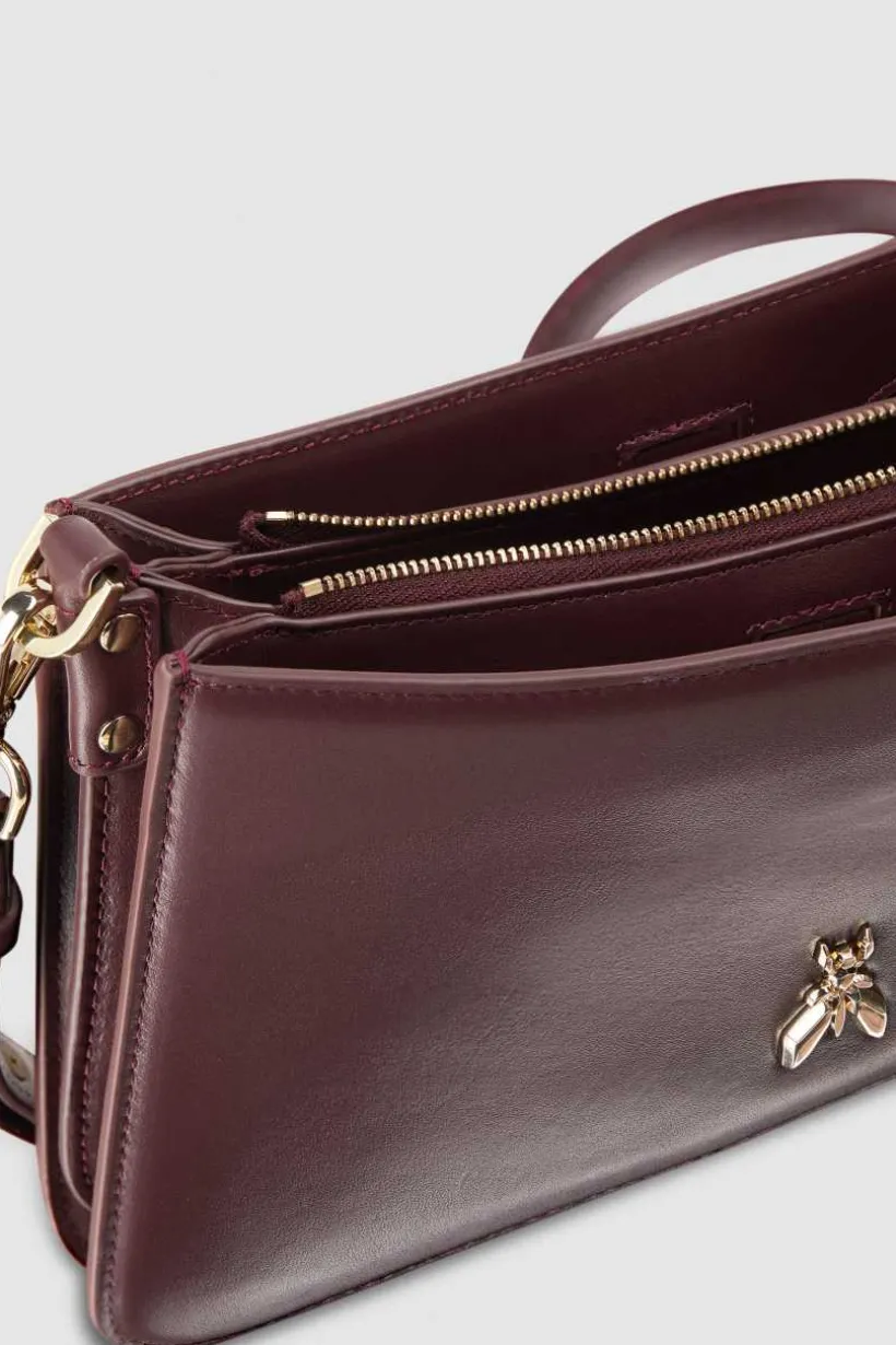 Borsa a tracolla con manici in pelle