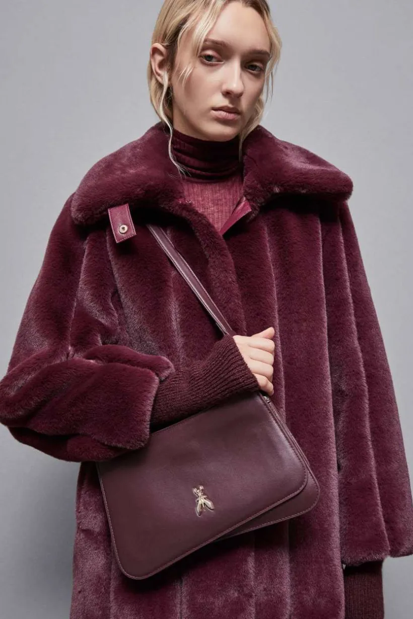 Borsa a tracolla con manici in pelle