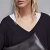 Borsa a tracolla con zip in pelle
