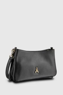 Borsa a tracolla con zip in pelle