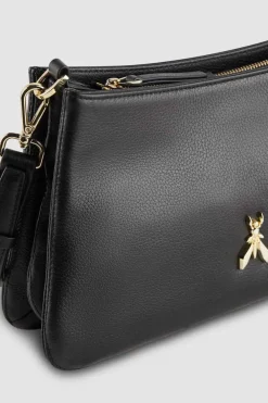 Borsa a tracolla con zip in pelle