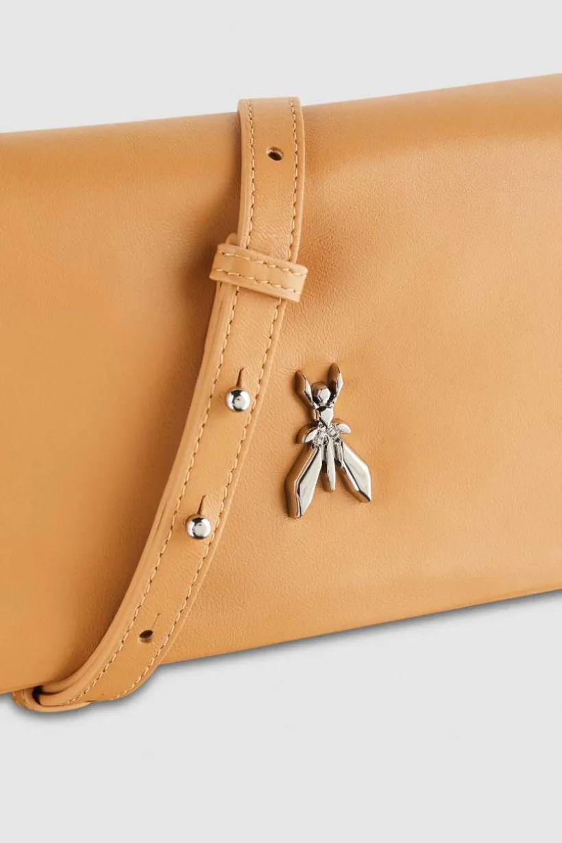 Borsa a tracolla con zip in pelle