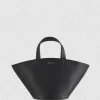 Borsa shopping in pelle con manici