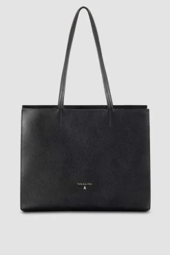 Borsa shopping in pelle con zip