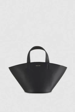 Borsa shopping in pelle con manici