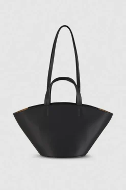 Borsa shopping in pelle con manici