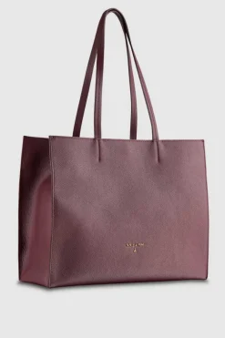 Borsa shopping in pelle martellata