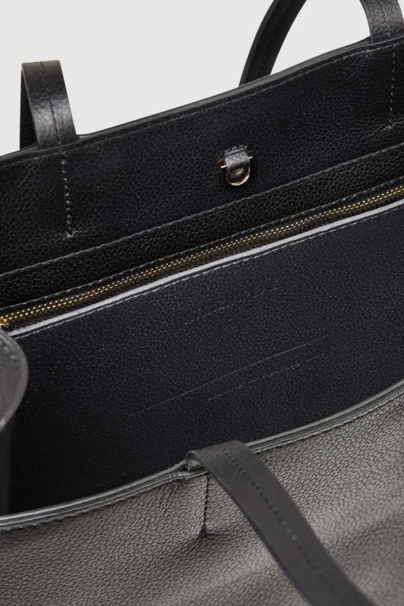 Borsa shopping in pelle martellata