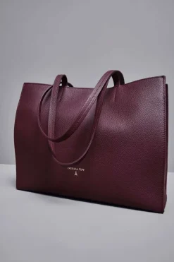 Borsa shopping in pelle martellata
