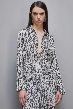 Camicia a maniche lunghe in georgette