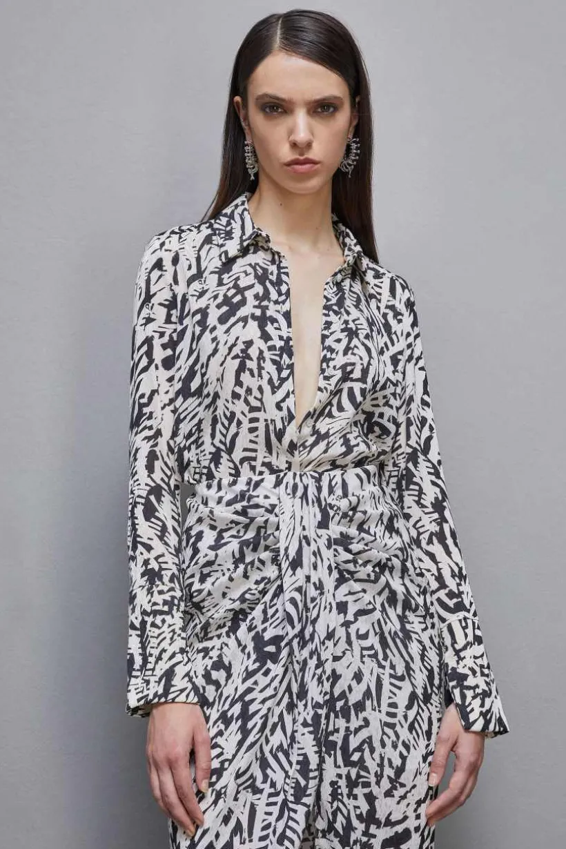 Camicia a maniche lunghe in georgette