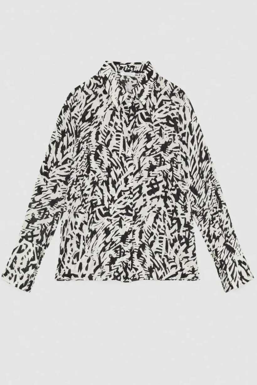 Camicia a maniche lunghe in georgette