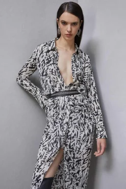 Camicia a maniche lunghe in georgette