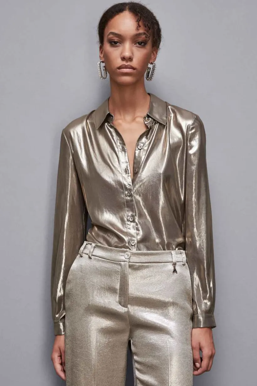 Camicia con bottoni in georgette