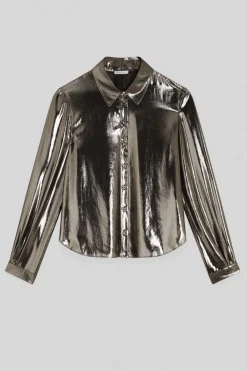 Camicia con bottoni in georgette