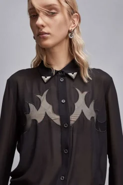Camicia con ricamo cowgirl