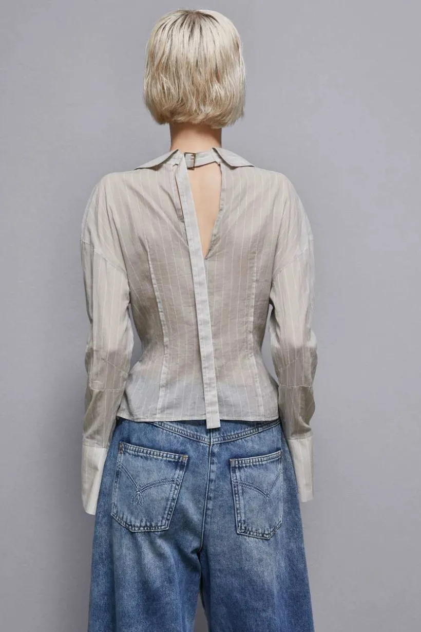 Camicia gessata in cotone