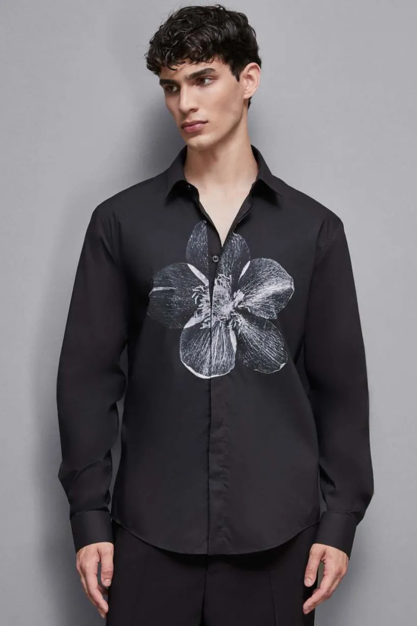Camicia in cotone con stampa