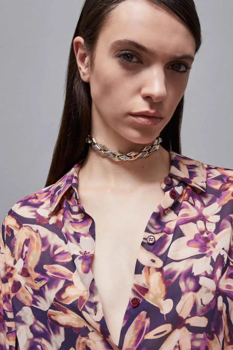Camicia in georgette fantasia