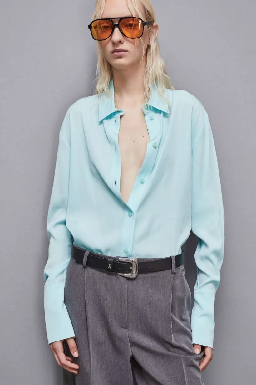 Camicia in twill di viscosa Essential
