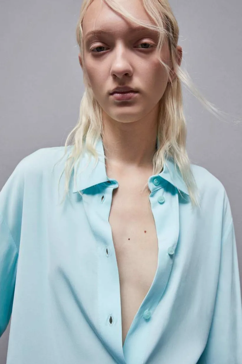 Camicia in twill di viscosa Essential