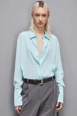 Camicia in twill di viscosa Essential