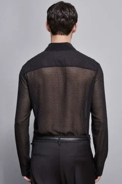 Camicia in voile con strass