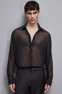 Camicia in voile con strass
