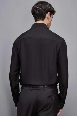 Camicia jacquard in twill di viscosa