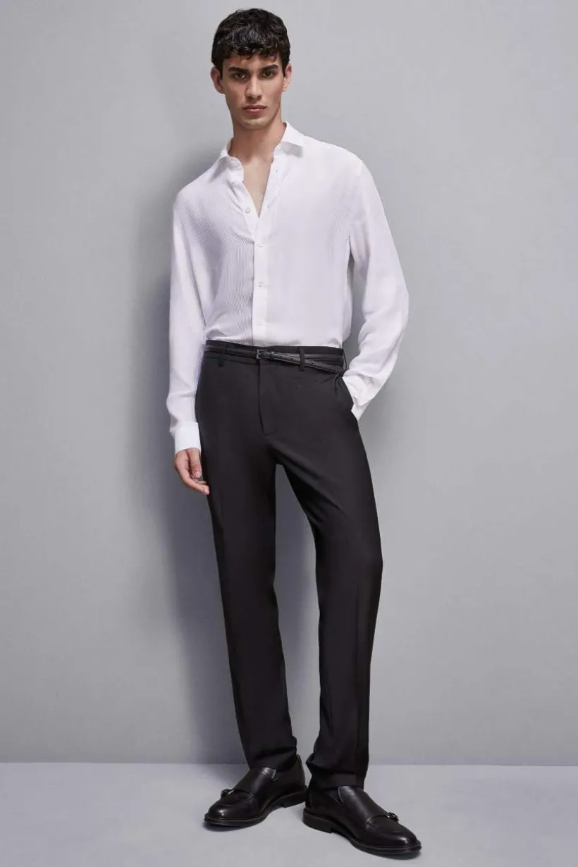 Camicia jacquard in twill di viscosa